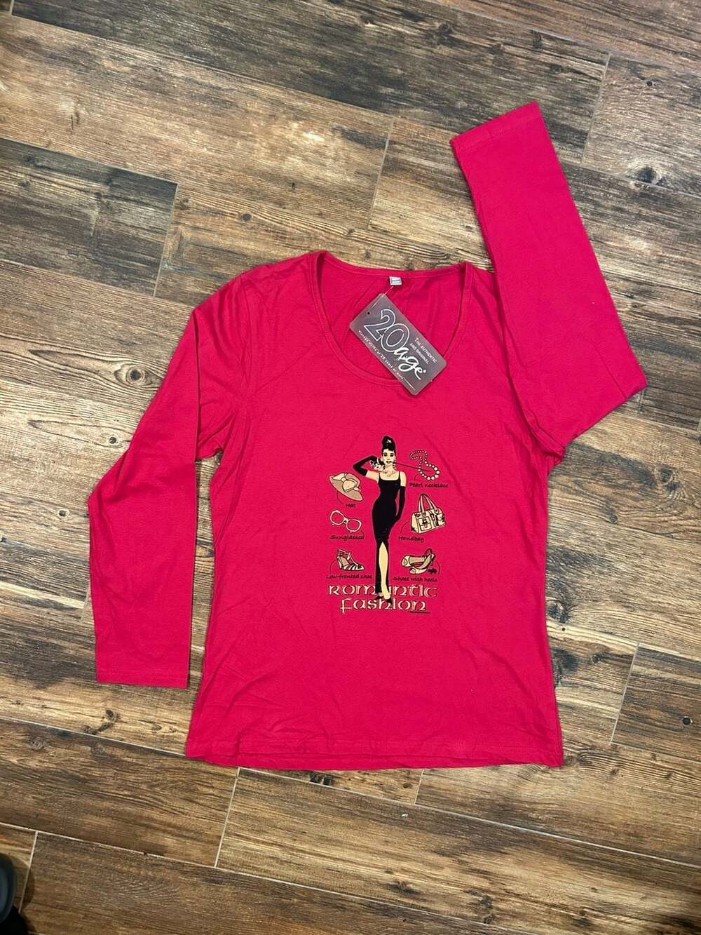 20'age Long Sleeve Audrey Hepburn Graphic Tee NWT Deadstock